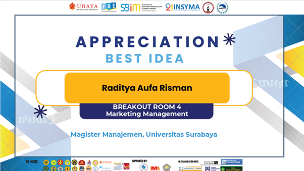 Gambar 3. Sertifikat Best idea untuk Raditya Aufa Risman